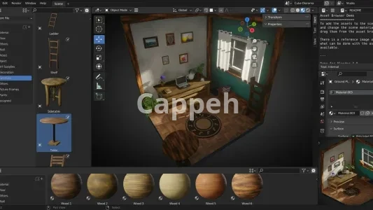 Providing specialized design services using Blender software