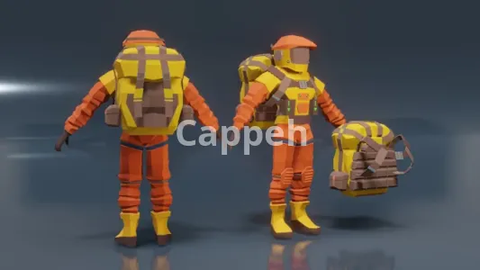 I will model a low poly 3d character with rig