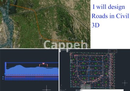 I will professionally design roads by using autocad civil 3d