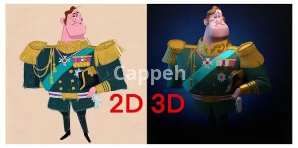 I will create 3d character model from your 2d character