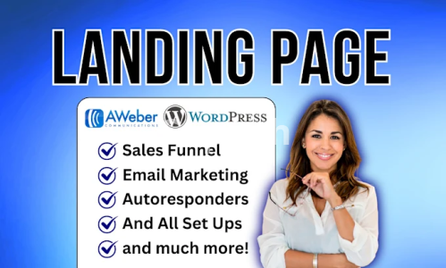 I will create aweber landing page, wordpress landing page wordpress elementor