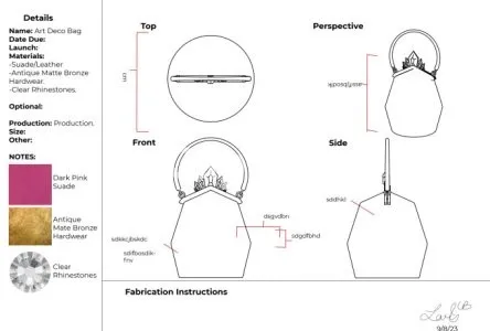 I will do a spec sheet, tech pack for a jewelry product
