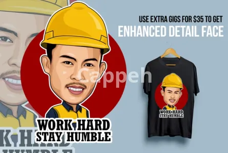 I will draw caricature cartoon for t shirt design from your photo