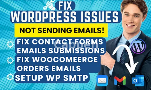 I will fix wordpress email error, emails not receiving, SMTP, contact form, woocommerce