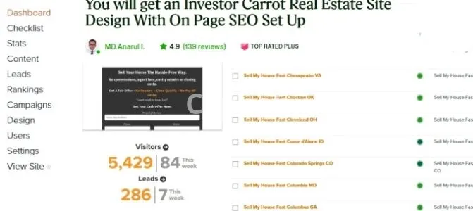 I will design your investor carrot real estate website with SEO setup