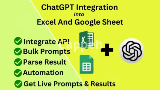 I will integrate chatgpt into excel or google sheet, merge and format results