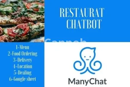 I will create a manychat messenger bot for your restaurant