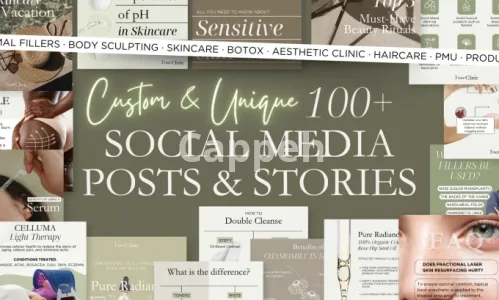 I will design 100 beauty and skincare social media posts