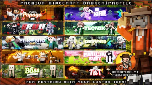 I will design you a minecraft banner or minecraft profile
