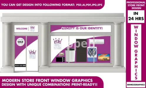 I will design creative shopfront or storefront window graphics