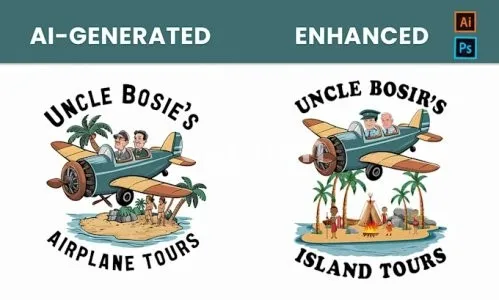 I will enhance ai images using photoshop and illustrator