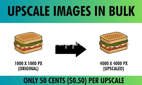 I will upscale or enlarge images and designs in bulk quantity