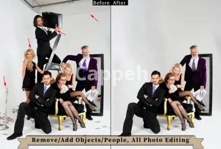 I will add or remove object, remove person, do photoshop editing, photo manipulation