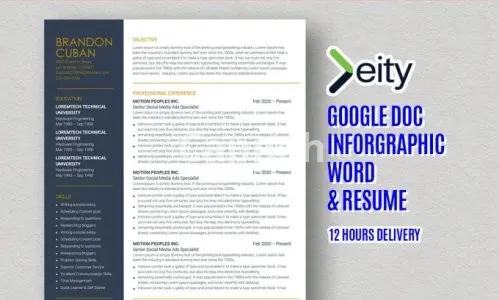 I will design amazing resume cv in google doc and microsoft word