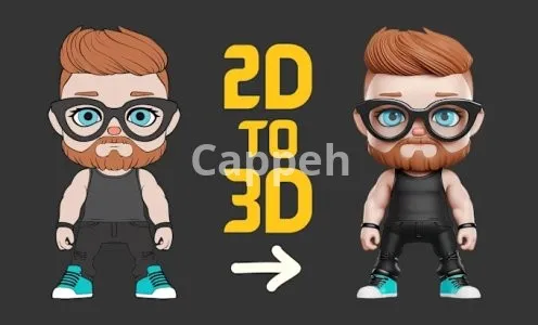 I will convert 2d cartoon character to 3d model 3d printing in blender