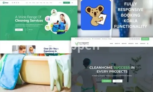 I will build cleaning service website, house, office cleaning, booking koala website