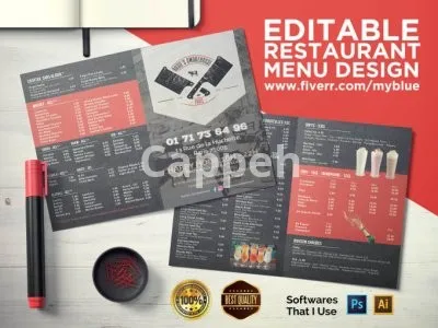 I will do editable restaurant menu design digital menus price list