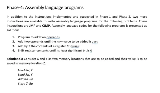 I will design alu of microprocessor and provide assembly language