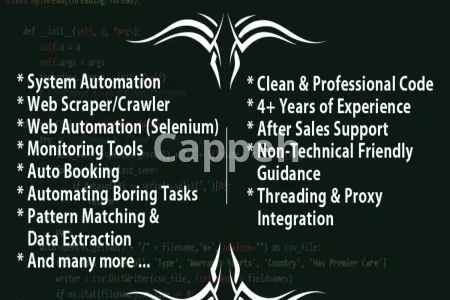 I will write python bots and crawlers