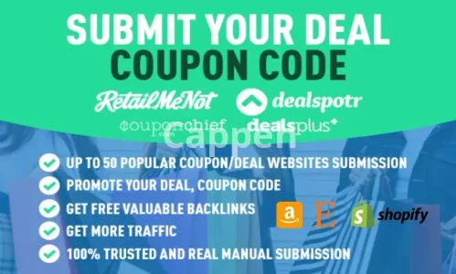 I will submit your coupon code and deal upto 150 coupon submission site
