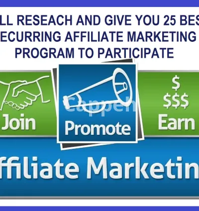 I will research 25 best affiliate products with recuring commission