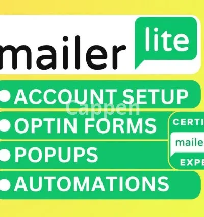 I will set up mailerlite, automation, optin forms and landing page