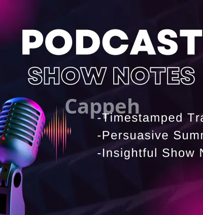 I will write podcast show notes, summary and podcast transcription