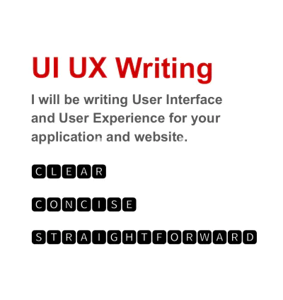 I will be your UI UX writer