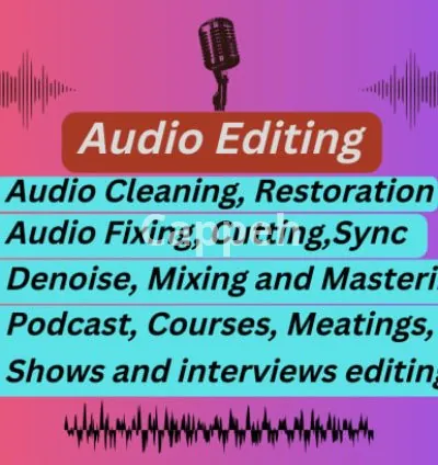 I will do audio editing, cleaning, fix, sync, mixing, repair, master, enhance podcasts