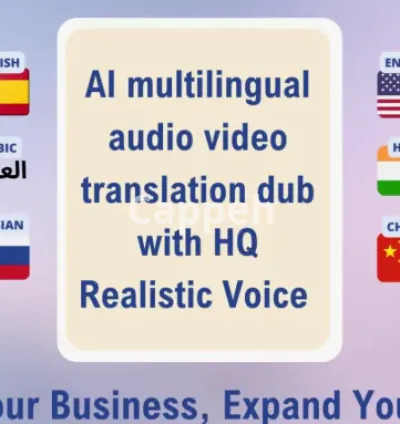 I will do ai multilingual audio video translation pro dub with HQ realistic voice