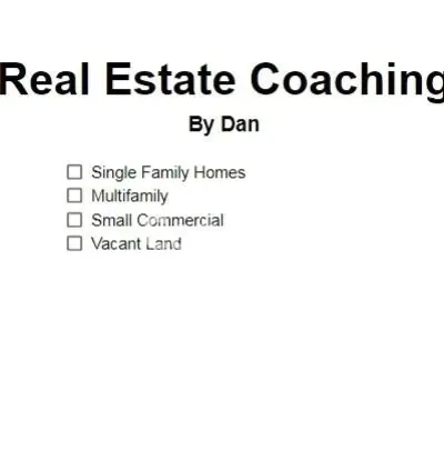 I will coach you on real estate investing