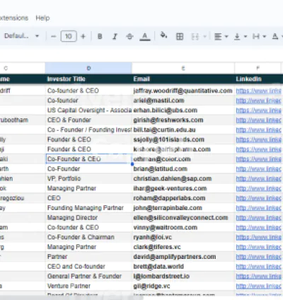 I will find of USA investor or active angel investors email list from crunchbase pro