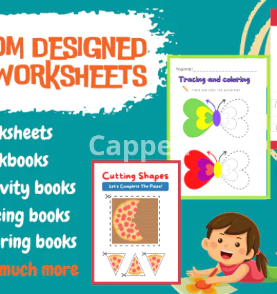 I will design kids worksheets, activity books, and coloring books
