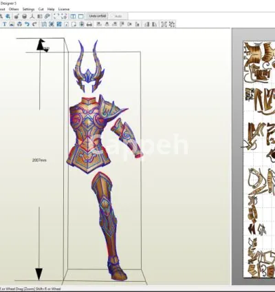 I will design 3d models full knight armor pepakura wearable cosplay